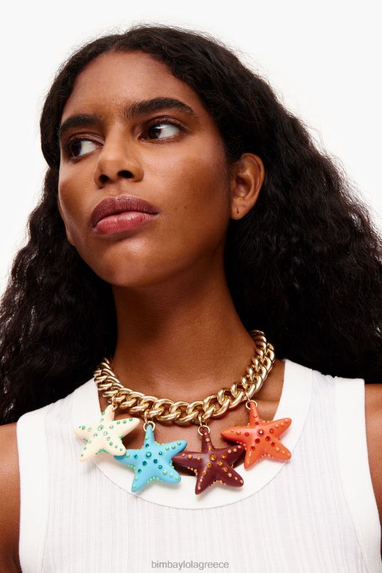 αξεσουάρ Bimba Y Lola κολιέ από ρητίνη L2L28703 κοράλλι