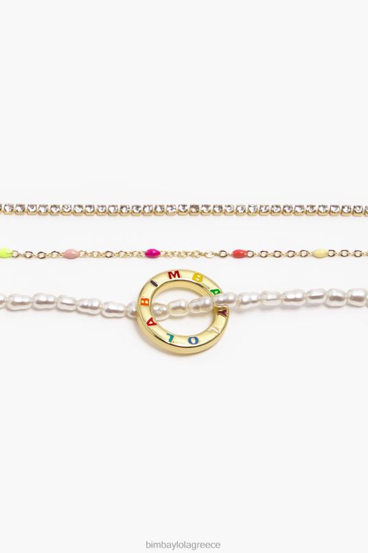 αξεσουάρ Bimba Y Lola κολιέ κοντό και αλυσίδα L2L28714 μαργαριτάρια