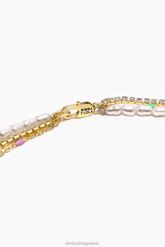 αξεσουάρ Bimba Y Lola κολιέ κοντό και αλυσίδα L2L28714 μαργαριτάρια
