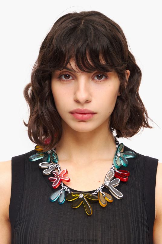 αξεσουάρ Bimba Y Lola λουλούδια κολιέ κορδόνι L2L28743 μαύρος