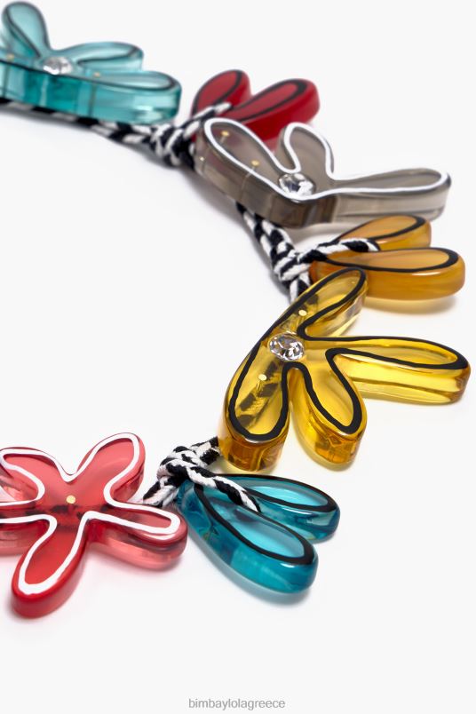 αξεσουάρ Bimba Y Lola λουλούδια κολιέ κορδόνι L2L28743 μαύρος