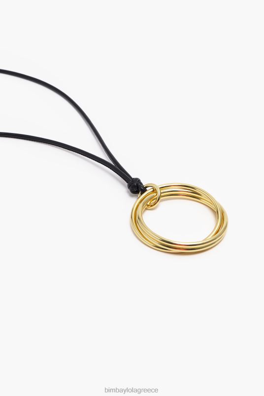 αξεσουάρ Bimba Y Lola κολιέ μακρύ κορδόνι με κρίκους L2L28756 μαύρος