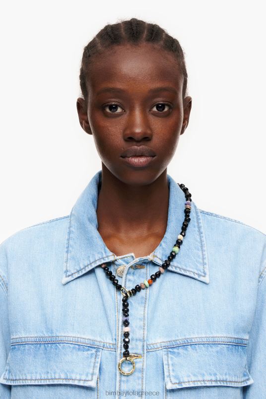 αξεσουάρ Bimba Y Lola κολιέ με μακριές πέτρες L2L28768 μαύρος