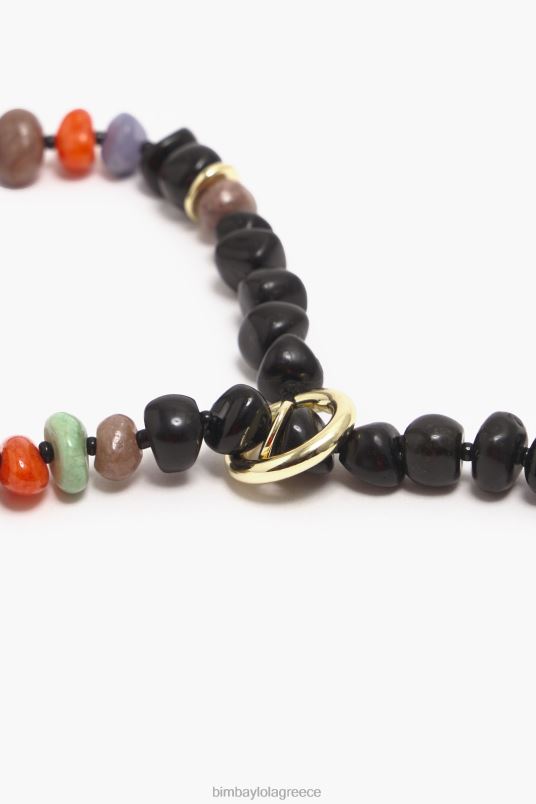 αξεσουάρ Bimba Y Lola κολιέ με μακριές πέτρες L2L28768 μαύρος