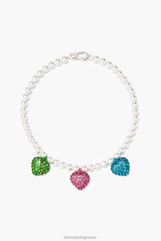 αξεσουάρ Bimba Y Lola κολιέ με μαργαριτάρια καρδιά L2L28777 πολύχρωμο