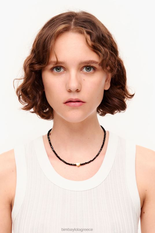 αξεσουάρ Bimba Y Lola κοντό κολιέ με καρδιά και κρύσταλλα L2L28789 χρυσαφένιος