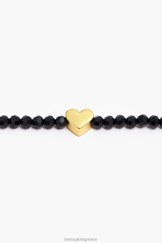 αξεσουάρ Bimba Y Lola κοντό κολιέ με καρδιά και κρύσταλλα L2L28789 χρυσαφένιος