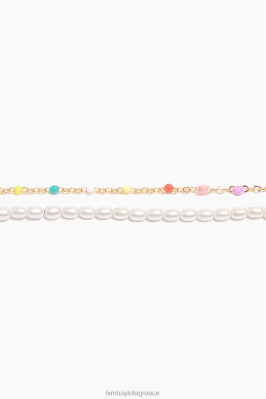 αξεσουάρ Bimba Y Lola κολιέ με αλυσίδα με μαργαριτάρια L2L28791 πολύχρωμο