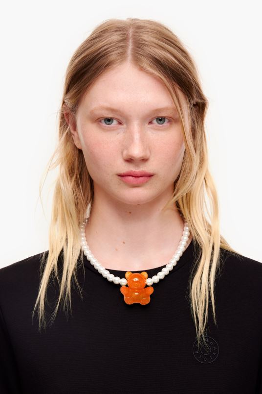αξεσουάρ Bimba Y Lola κολιέ με μαργαριτάρια L2L28794 νέον πορτοκαλί