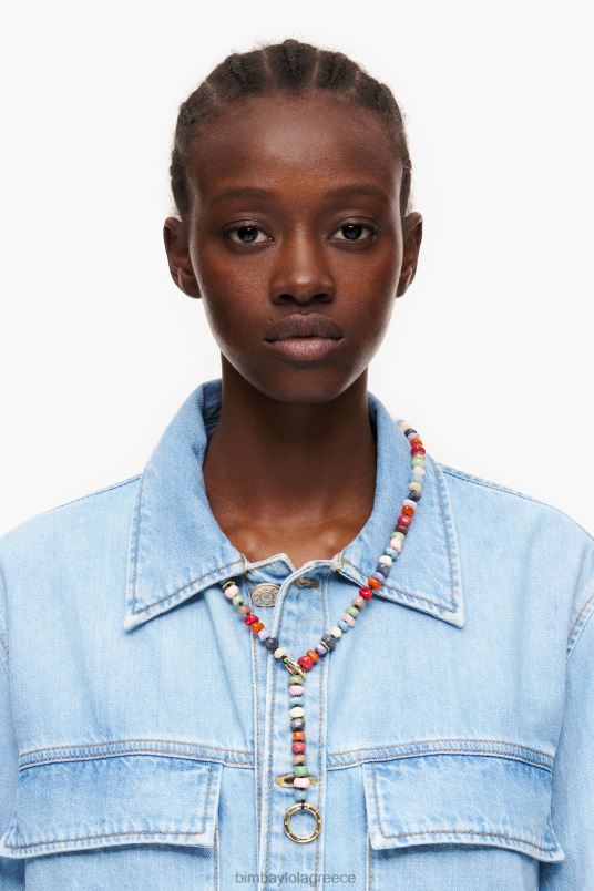 αξεσουάρ Bimba Y Lola κολιέ με μακριές πέτρες L2L28823 πολύχρωμο