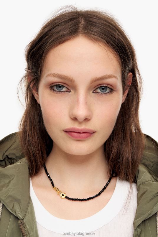 αξεσουάρ Bimba Y Lola κολιέ με κοντό κρύσταλλο L2L28824 μαύρος