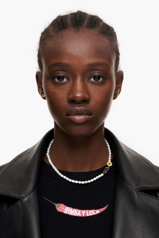 αξεσουάρ Bimba Y Lola κοντό μαργαριταρένιο κολιέ L2L28825 χρυσαφένιος