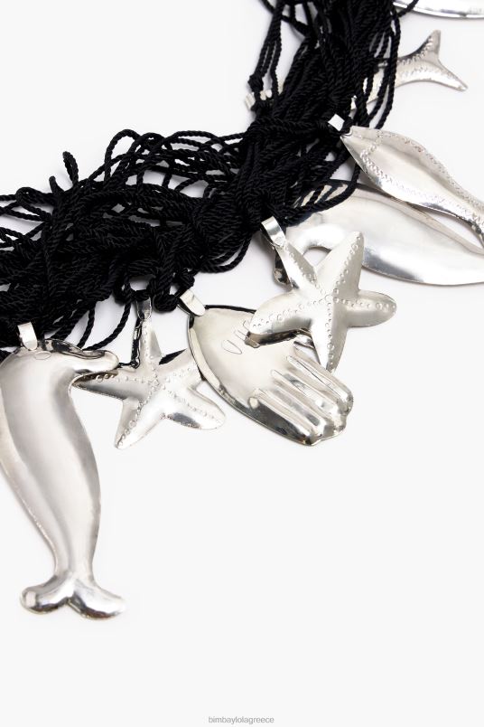 αξεσουάρ Bimba Y Lola κολιέ μακρύ κορδόνι δελφίνια L2L28849 μαύρος