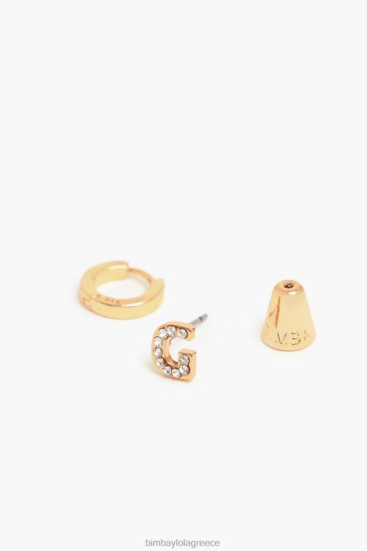 αξεσουάρ Bimba Y Lola γράμματα μίνι κρίκοι σκουλαρίκια L2L281155 σολ