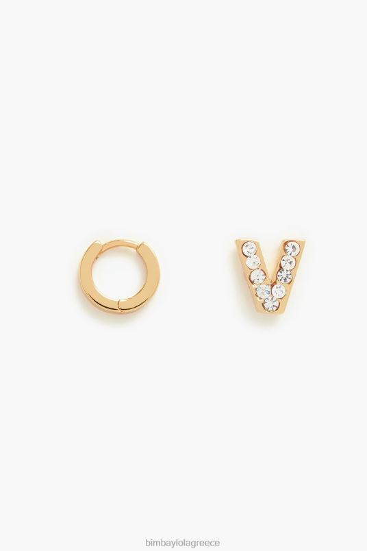 αξεσουάρ Bimba Y Lola γράμματα μίνι κρίκοι σκουλαρίκια L2L281170 v
