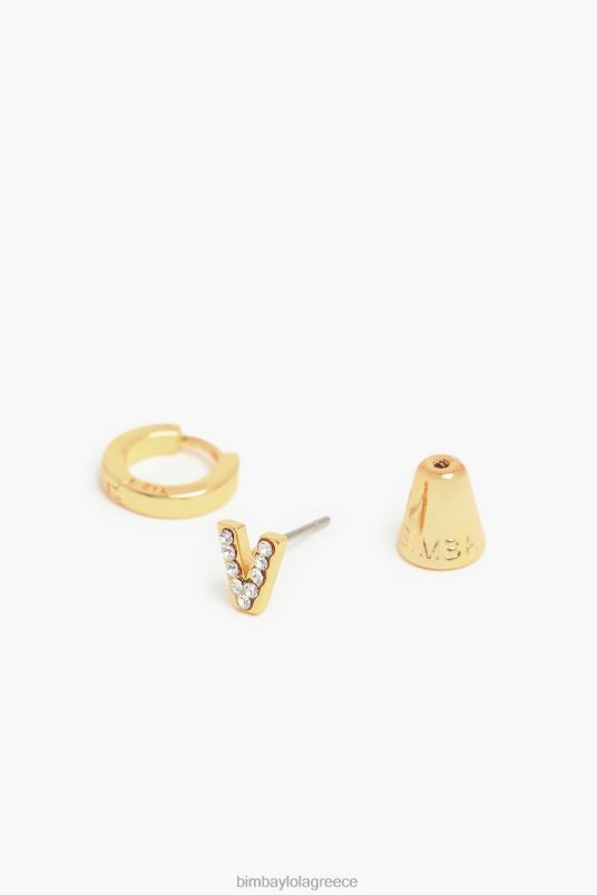 αξεσουάρ Bimba Y Lola γράμματα μίνι κρίκοι σκουλαρίκια L2L281170 v