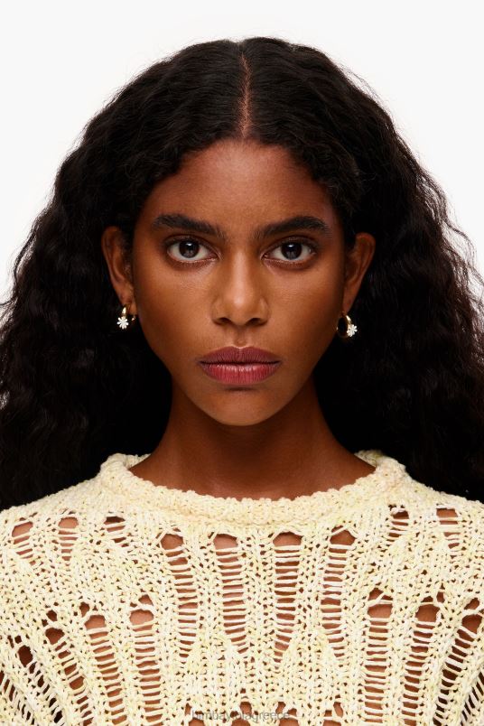 αξεσουάρ Bimba Y Lola χρυσά σκουλαρίκια κρίκοι L2L28676 λουλούδι