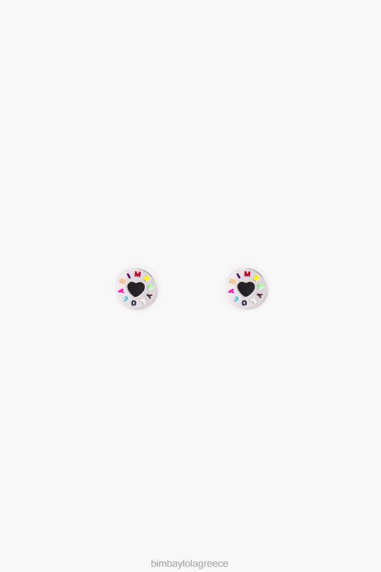 αξεσουάρ Bimba Y Lola μικρό λογότυπο σκουλαρίκια καρδιά L2L28696 ασήμι