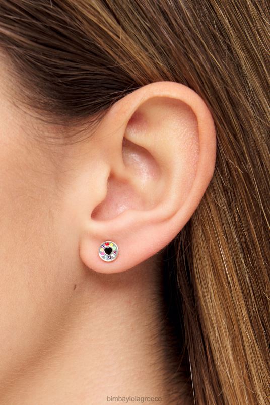 αξεσουάρ Bimba Y Lola μικρό λογότυπο σκουλαρίκια καρδιά L2L28696 ασήμι