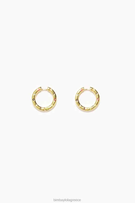 αξεσουάρ Bimba Y Lola κρίκοι σκουλαρίκια L2L28716 χρυσό και πολύχρωμο