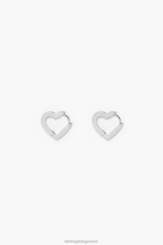 αξεσουάρ Bimba Y Lola σκουλαρίκια κρίκοι καρδιά L2L28740 ασήμι