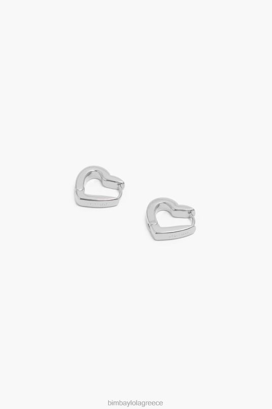 αξεσουάρ Bimba Y Lola σκουλαρίκια κρίκοι καρδιά L2L28740 ασήμι
