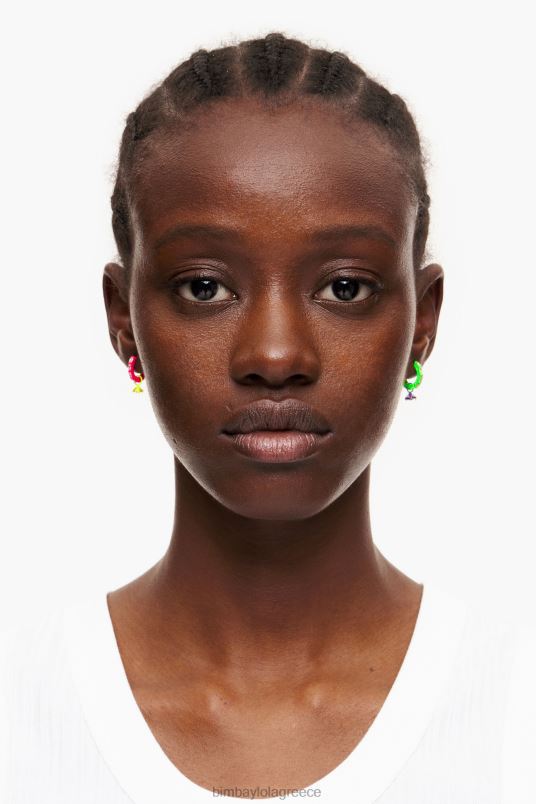 αξεσουάρ Bimba Y Lola σκουλαρίκια κρίκοι νέον L2L28748 κρύσταλλο