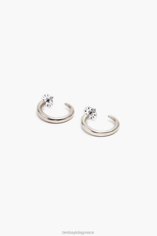 αξεσουάρ Bimba Y Lola ματ μάξι σκουλαρίκια κρίκοι L2L28759 ασήμι