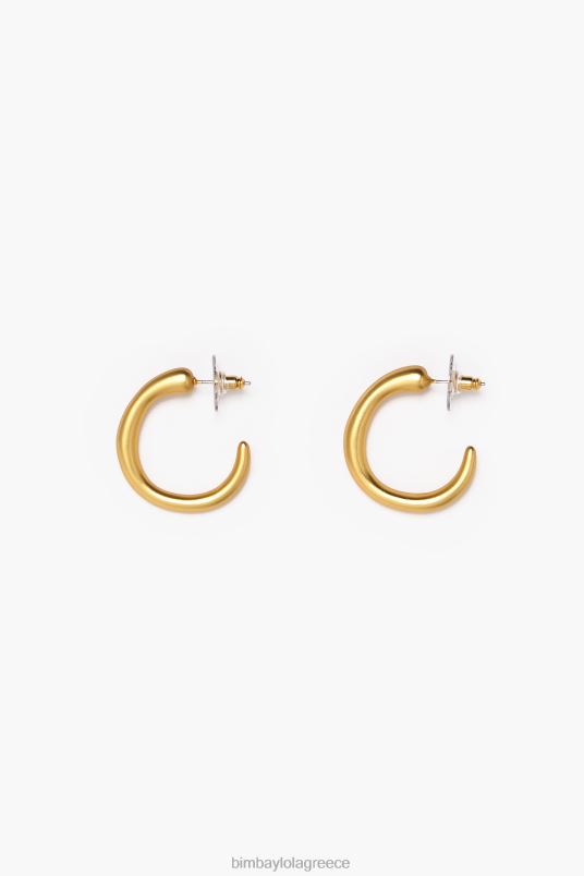 αξεσουάρ Bimba Y Lola Σκουλαρίκια κρίκοι ματ και μάξι L2L28760 χρυσός