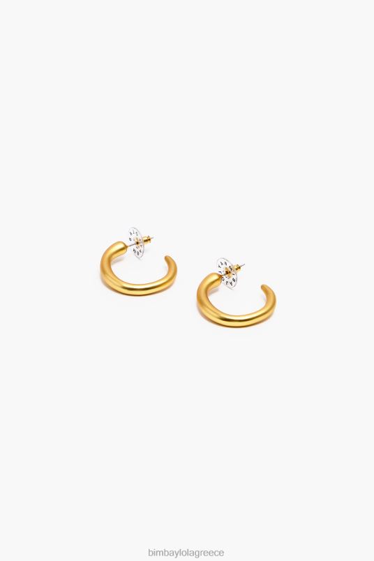 αξεσουάρ Bimba Y Lola Σκουλαρίκια κρίκοι ματ και μάξι L2L28760 χρυσός