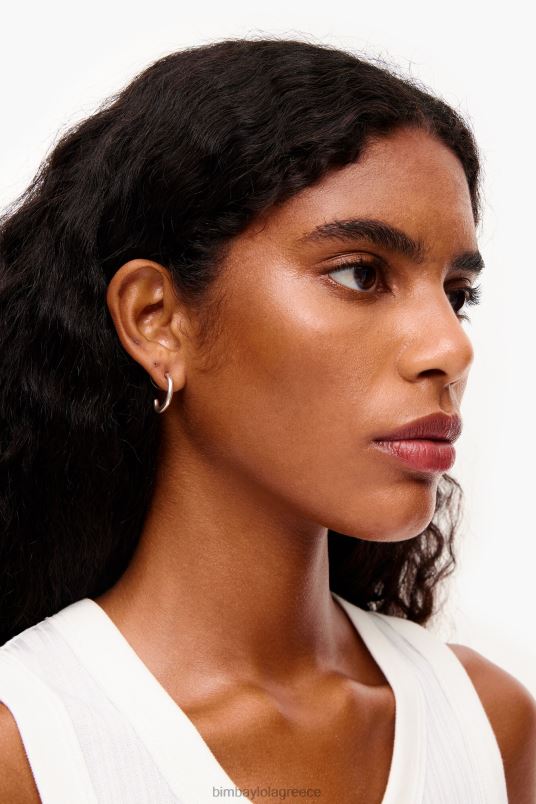 αξεσουάρ Bimba Y Lola κρίκοι ματ σκουλαρίκια L2L28761 ασήμι