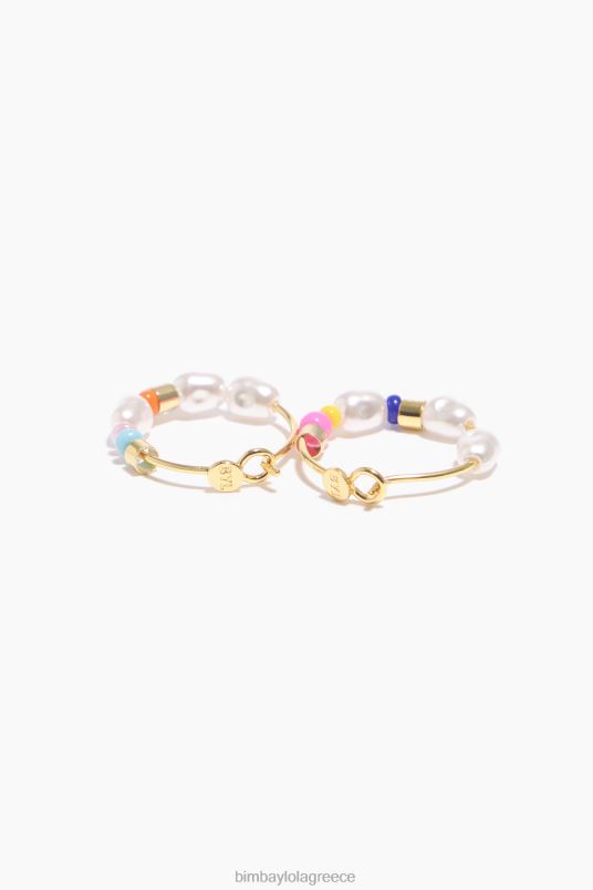 αξεσουάρ Bimba Y Lola κρίκοι σκουλαρίκια L2L28771 πολύχρωμες πέρλες και χάντρες