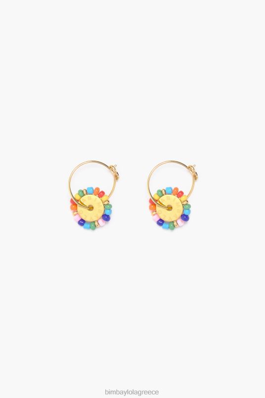αξεσουάρ Bimba Y Lola σκουλαρίκια κρίκοι με μικρές πέτρες L2L28780 πολύχρωμο