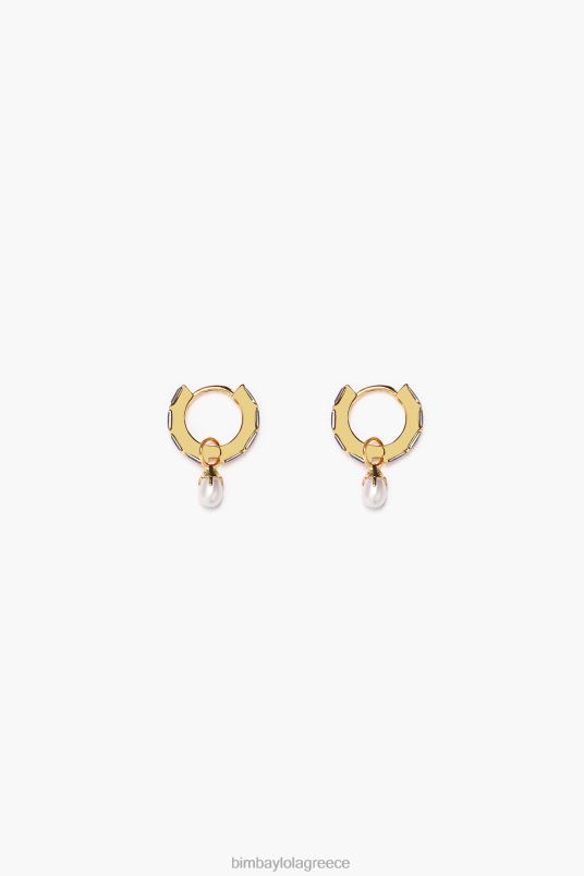 αξεσουάρ Bimba Y Lola κρυστάλλινα μαργαριταρένια σκουλαρίκια L2L28781 μαύρος