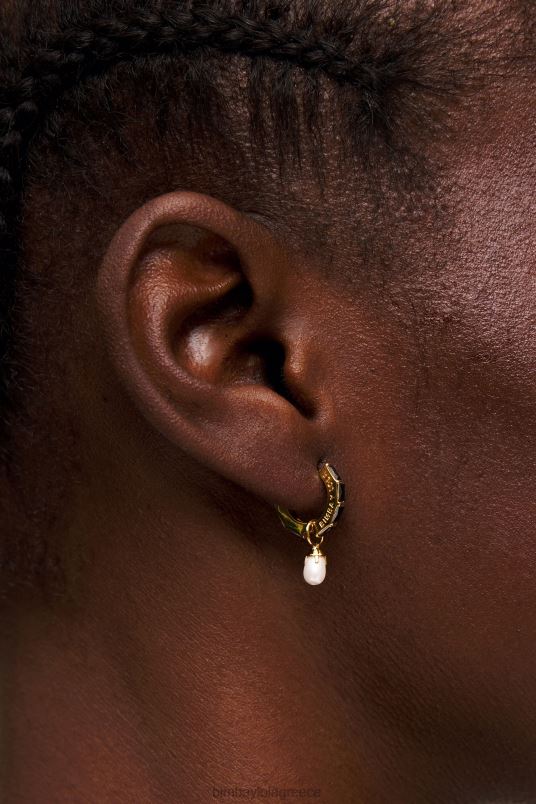 αξεσουάρ Bimba Y Lola κρυστάλλινα μαργαριταρένια σκουλαρίκια L2L28781 μαύρος