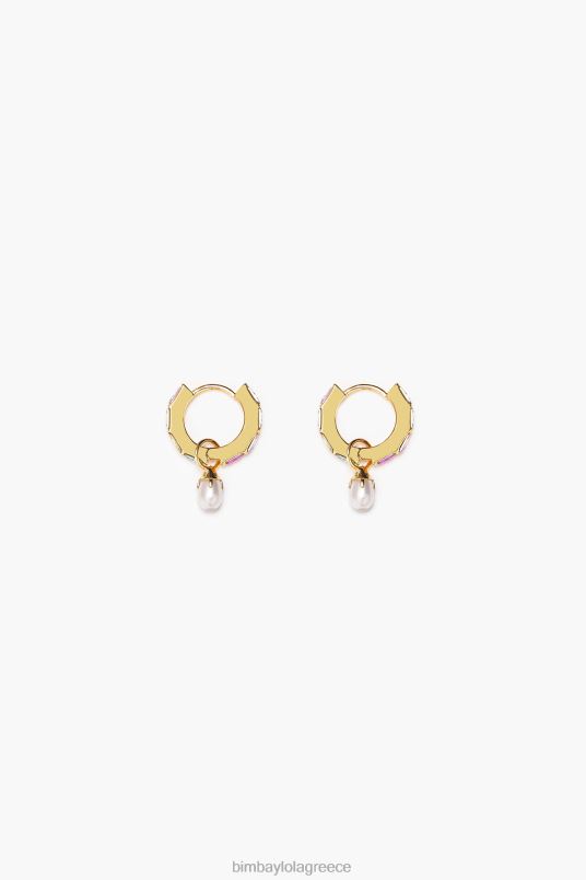 αξεσουάρ Bimba Y Lola κρυστάλλινα μαργαριταρένια σκουλαρίκια L2L28784 πολύχρωμο