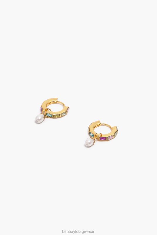 αξεσουάρ Bimba Y Lola κρυστάλλινα μαργαριταρένια σκουλαρίκια L2L28784 πολύχρωμο