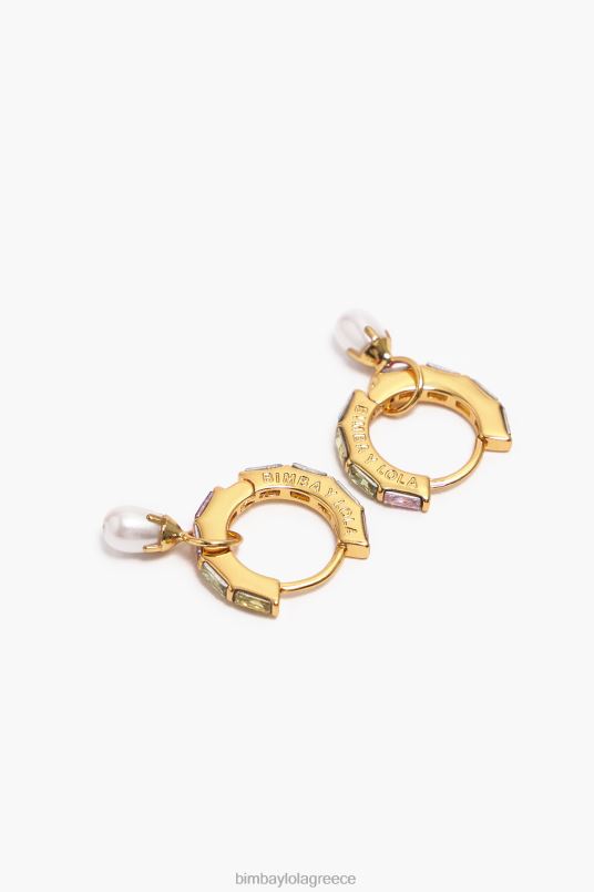 αξεσουάρ Bimba Y Lola κρυστάλλινα μαργαριταρένια σκουλαρίκια L2L28784 πολύχρωμο