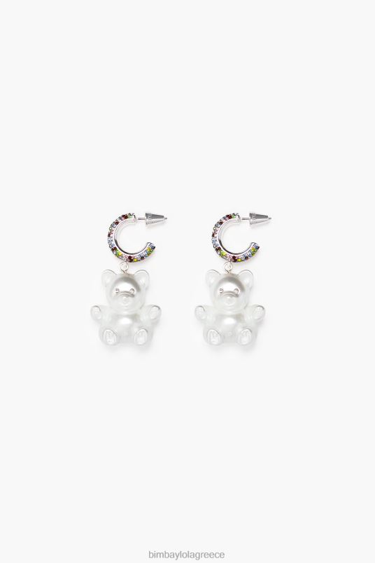 αξεσουάρ Bimba Y Lola σκουλαρίκια αρκουδάκι από μακριά ρητίνη L2L28798 μαργαριτάρι