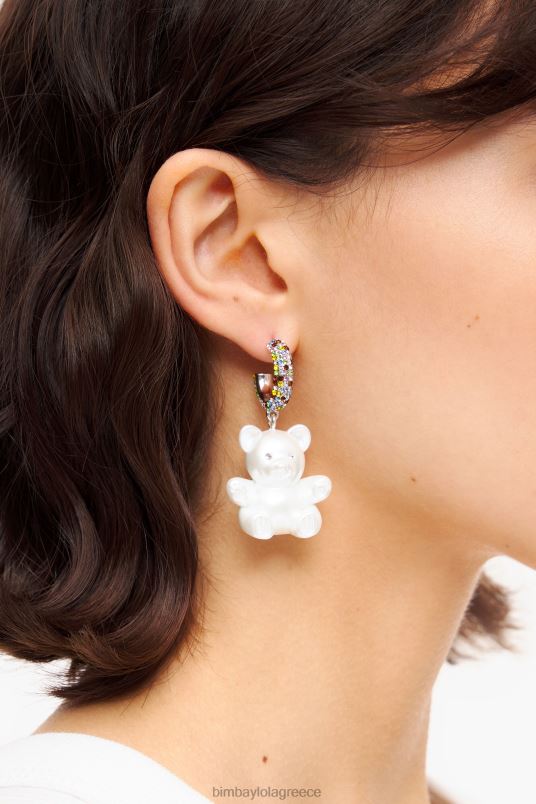 αξεσουάρ Bimba Y Lola σκουλαρίκια αρκουδάκι από μακριά ρητίνη L2L28798 μαργαριτάρι