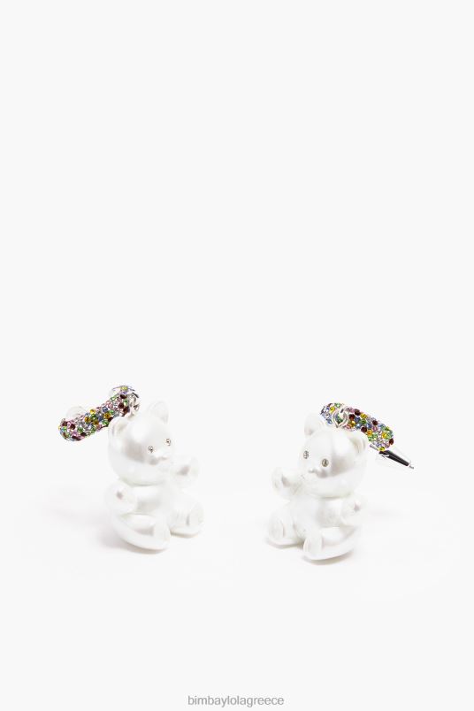 αξεσουάρ Bimba Y Lola σκουλαρίκια αρκουδάκι από μακριά ρητίνη L2L28798 μαργαριτάρι