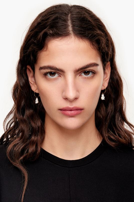 αξεσουάρ Bimba Y Lola μαργαριταρένια σκουλαρίκια με κρίκο αρκουδάκι L2L28802 χρυσαφένιος