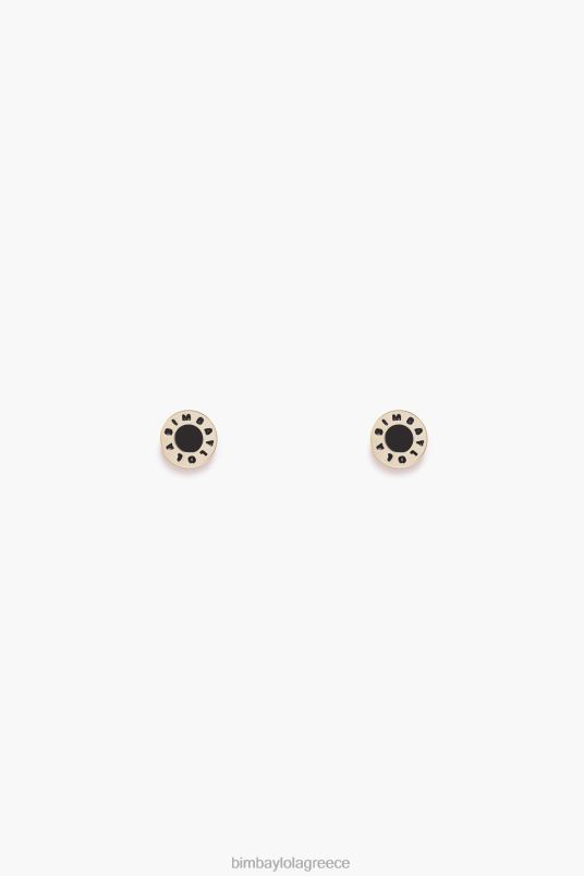 αξεσουάρ Bimba Y Lola λογότυπο σκουλαρίκια με κουμπί L2L28826 μαύρος