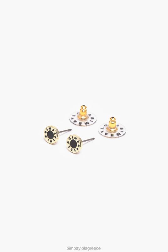 αξεσουάρ Bimba Y Lola λογότυπο σκουλαρίκια με κουμπί L2L28826 μαύρος