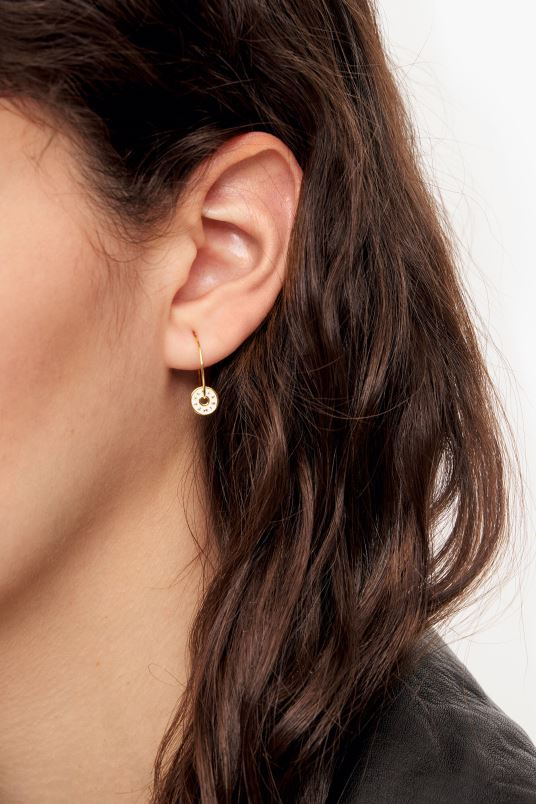 αξεσουάρ Bimba Y Lola Σκουλαρίκια κρίκοι με λογότυπο εμαγιέ L2L28828 άσπρο