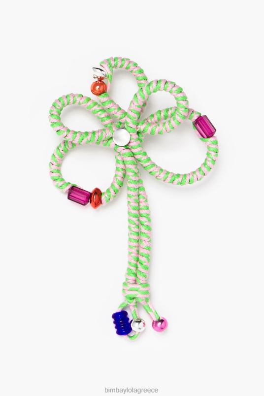 αξεσουάρ Bimba Y Lola σκουλαρίκι λουλούδι κορδόνι L2L28848 ροζ