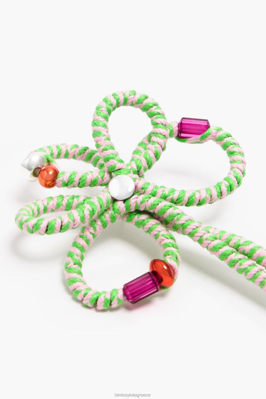 αξεσουάρ Bimba Y Lola σκουλαρίκι λουλούδι κορδόνι L2L28848 ροζ