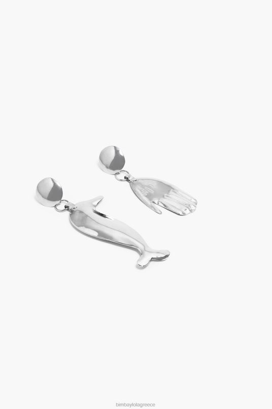 αξεσουάρ Bimba Y Lola μακριά σκουλαρίκια δελφίνι L2L28850 ασήμι