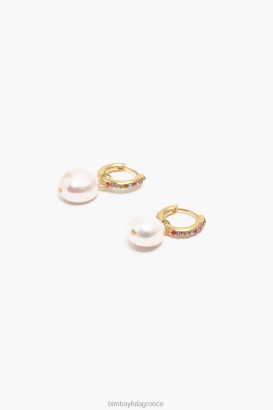 αξεσουάρ Bimba Y Lola μαργαριταρένια mini κρίκοι σκουλαρίκια L2L28782 πολύχρωμο