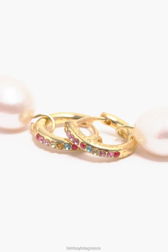 αξεσουάρ Bimba Y Lola μαργαριταρένια mini κρίκοι σκουλαρίκια L2L28782 πολύχρωμο